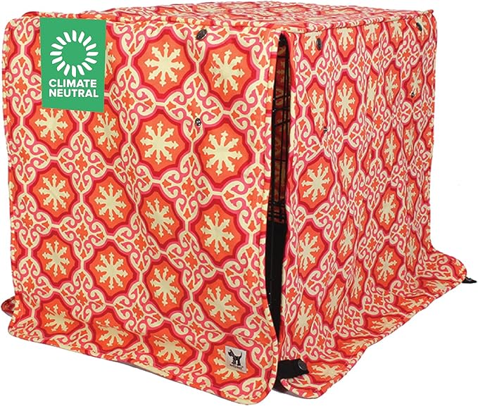 Molly Mutt Papillon Dog Crate Cover, 100% Cotton Canvas Cover with 2 Roll-Up Panels, Ideal for Dog or Cat Crate, Durable, Washable, and Free of Harmful Chemicals, 36" x 24" x 27"