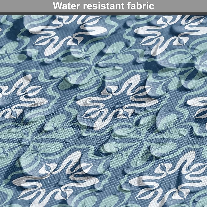 Lunarable Talavera Dog Crate Cover, Folkloric Tile Inspired Pattern of Moroccan Culture Print, Easy to Use Pet Kennel Cover for Small Dogs Puppies Kittens, 18 Inch, Sea Blue Pale Teal