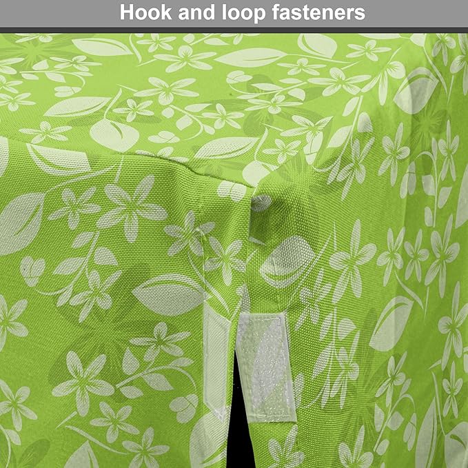 Lunarable Green Dog Crate Cover, Flourishing Spring Flowers Fresh Summer Meadow Themed Graphic Flora Print, Easy to Use Pet Kennel Cover for Small Dogs Puppies Kittens, 22 Inch, Apple Green Pale Green