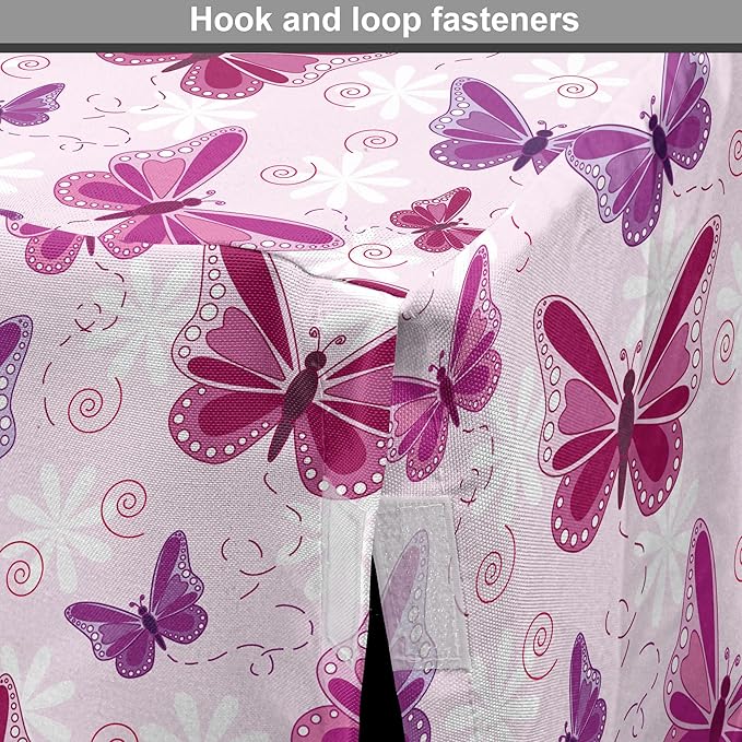 Ambesonne Purple Dog Crate Cover, Abstract Butterflies on Floral Background Feminine Romance Illustration, Easy to Use Pet Kennel Cover for Medium Large Dogs, 48 Inch, Maroon Purple Pale Pink