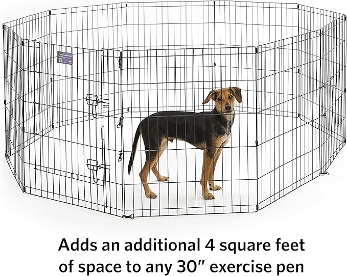 MidWest Homes for Pets Universal Pet Playpen 2-Panel Extension Kit | Fits Metal 30-Inch Dog Pens | Kit Measures, 24x30 Inch (Pack of 2)