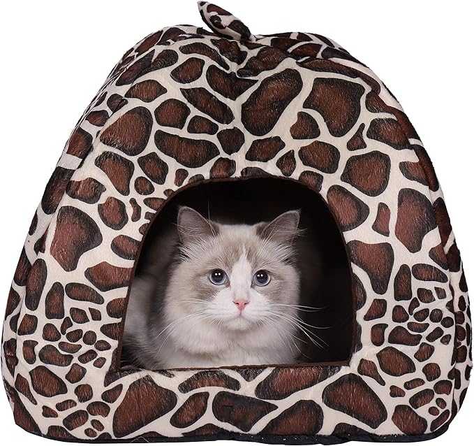 Spring Fever Hamster Guinea Pig Rabbit Dog Cat Chinchilla Hedgehog Bird Small Animal Pet Bed House Hideout Cage Accessorie E Leopard XS (10.2 * 10.2 inch)