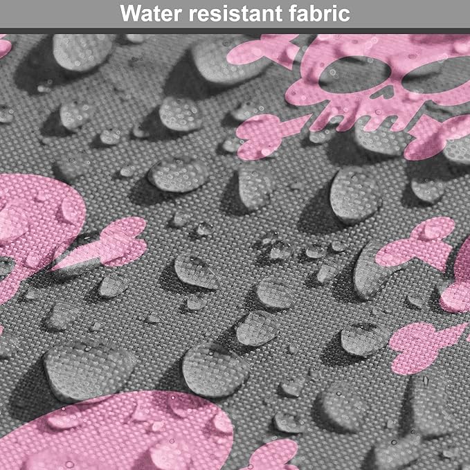 Lunarable Skull Dog Crate Cover, Vivid Pirate on Pale Background Head of a Skeleton and Bones Halloween Themed, Easy to Use Pet Kennel Cover for Cats & Medium Dogs, 30 Inch, Pink Taupe