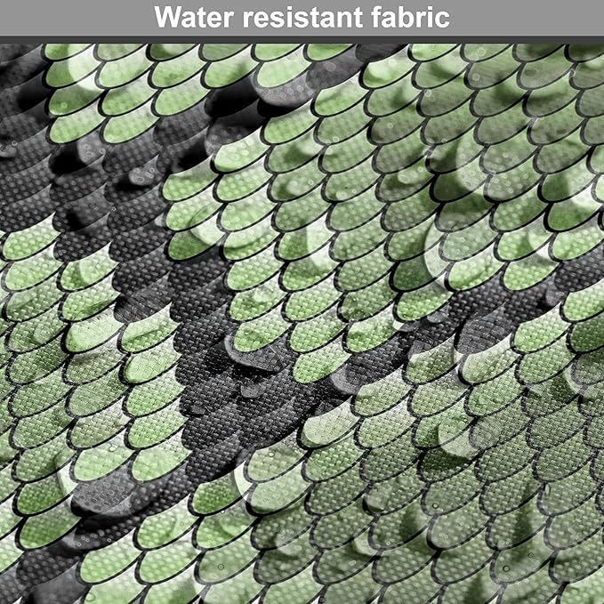 Lunarable Reptile Dog Crate Cover, Scale Pattern Abstract Nature Influences Skin Design Half Circles Illustration, Easy to Use Pet Kennel Cover for Small Dogs Puppies Kittens, 18 Inch, Black Green