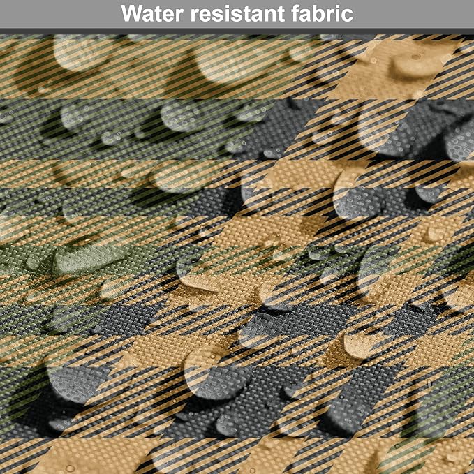 Lunarable Plaid Dog Crate Cover, Tartan Pattern in Autumn Tones Old Fashioned Design Country Illustration, Easy to Use Pet Kennel Cover for Medium Large Dogs, 36 Inch, Olive Green Mustard