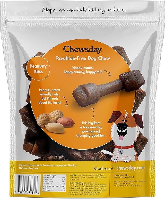 Chewsday Knotted Peanut LG 14ct
