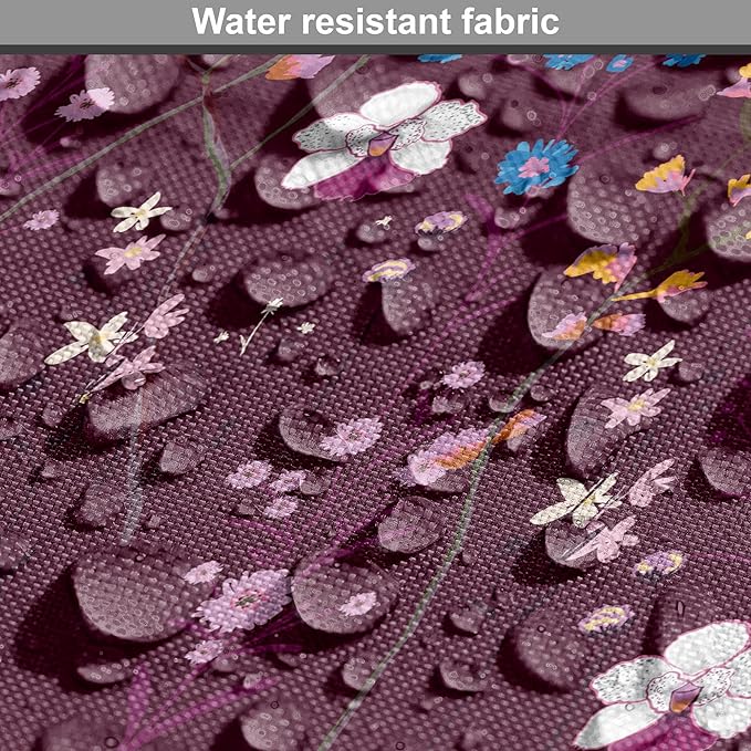 Lunarable Maroon Dog Crate Cover, Pattern of Wildflowers Scene Botanical Spring Time Elements Colorful Blooms, Easy to Use Pet Kennel Cover for Small Dogs Puppies Kittens, 22 Inch, Maroon Multicolor