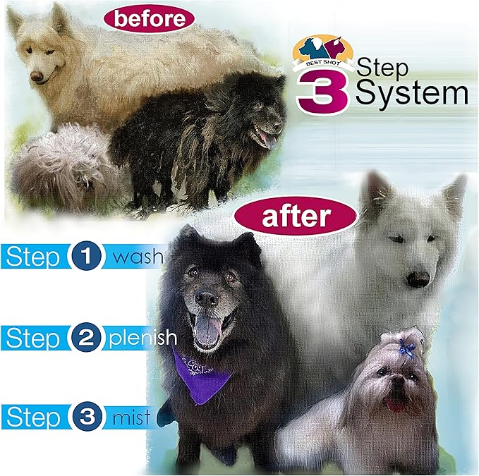 Best Shot Ultra Wash Shampoo with Pet Coat Release Technology, Coat and Skincare Product for Dogs, Horses, and Cats, Soap-Free, Quick-Rinsing, 1 Gallon