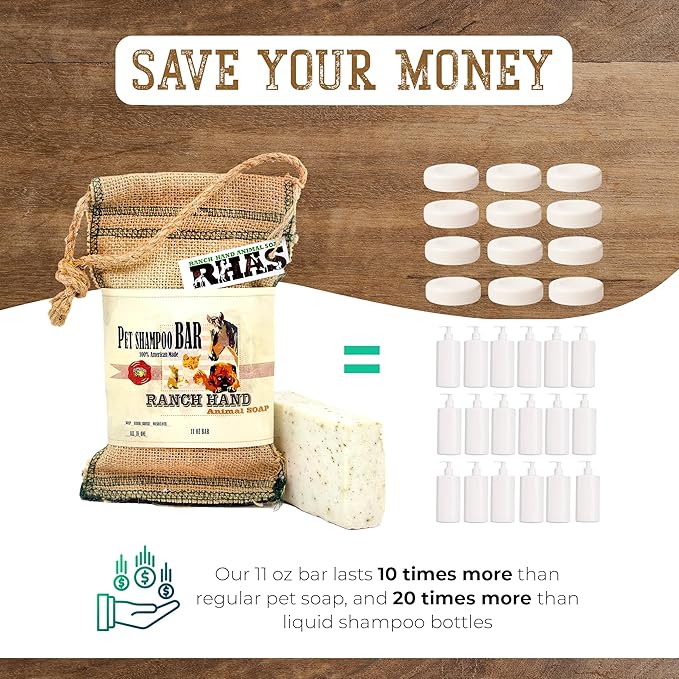 RHAS: Gentle and Eco-Friendly Natural Dog Soap Shampoo for Bathing and Exfoliating Our Furry Friends, Ideal for Delicate Skin, Alternative to Liquid Pet Shampoo, Minimizing Plastic Waste.