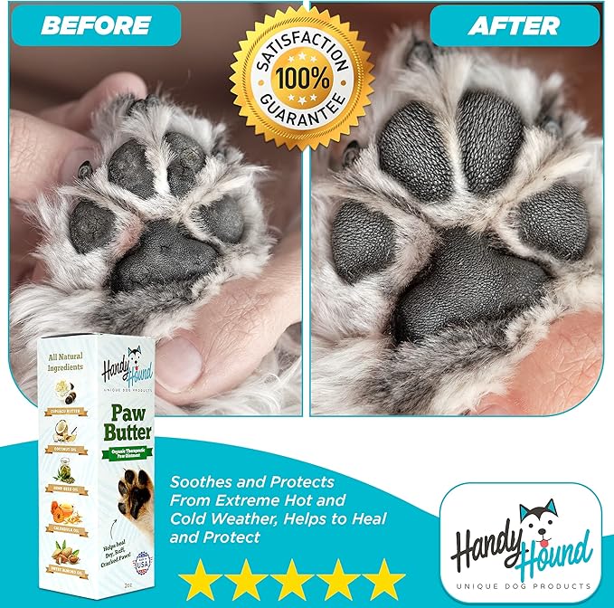 Dog Paw Balm - Paw Butter – Ultimate Dog Paw Protector & Dry Skin Treatment - Nourishing Paw, Nose & Dry Skin Soother - Lick-Safe Paw Balm Dogs Trust - Made in The USA - 2 oz