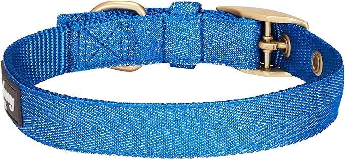 Blueberry Pet 6 Colors The Most Coveted Designer Mixed Metallic Thread Adjustable Dog Collar in Sparkling Azure Blue with Metal Buckle, Neck 17-20.5", for Large Breed