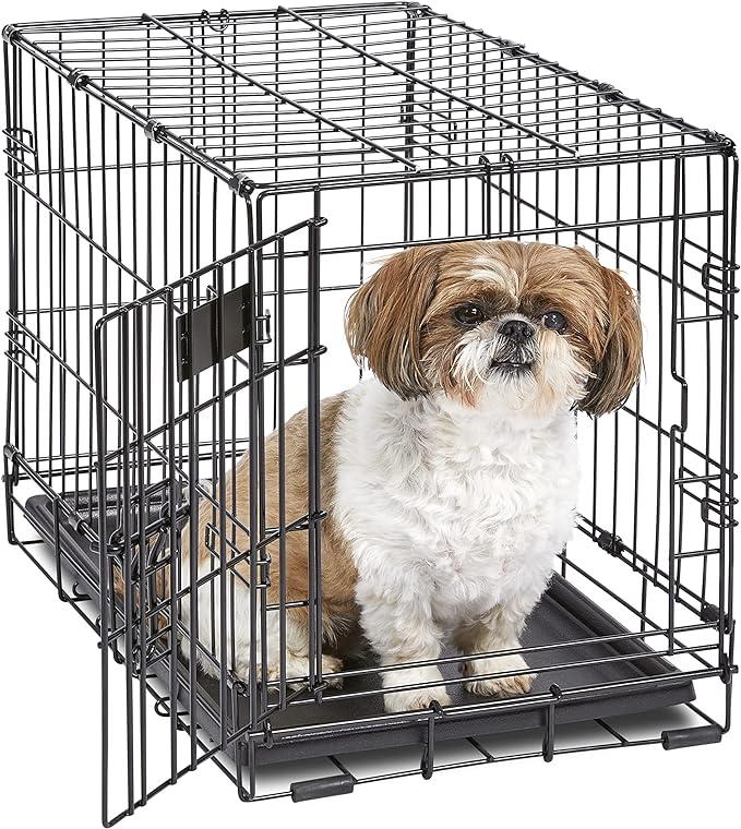 MidWest Homes for Pets Newly Enhanced Single & Double Door iCrate Dog Crate, Includes Leak-Proof Pan, Floor Protecting Feet, Divider Panel & New Patented Features