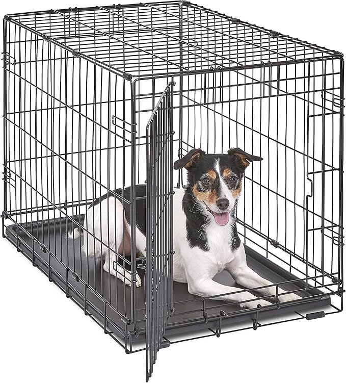 New World Newly Enhanced SingleDoor New World Dog Crate, Includes Leak-Proof Pan, Floor Protecting Feet, & New Patented Features, 30 Inch