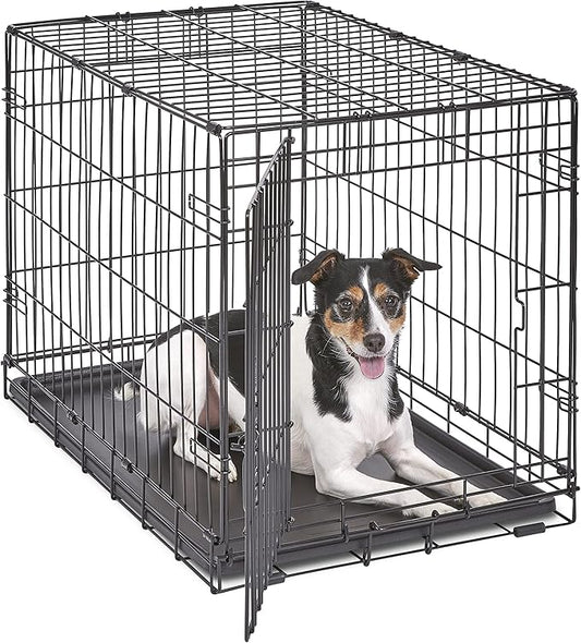 New World Newly Enhanced SingleDoor New World Dog Crate, Includes Leak-Proof Pan, Floor Protecting Feet, & New Patented Features, 30 Inch