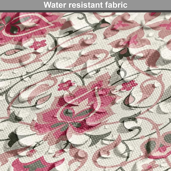 Lunarable Traditional Dog Crate Cover, Lotus Motif with Petals Swirled Stalks and Leaves, Easy to Use Pet Kennel Cover for Cats & Medium Dogs, 30 Inch, Champagne Dried Rose