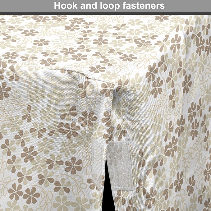 Ambesonne Flower Dog Crate Cover, Flowers Bouquet Blossoms Ornamental Simplistic Monochromic Summer Art, Easy to Use Pet Kennel Cover for Medium Large Dogs, 36 Inch, Beige Umber