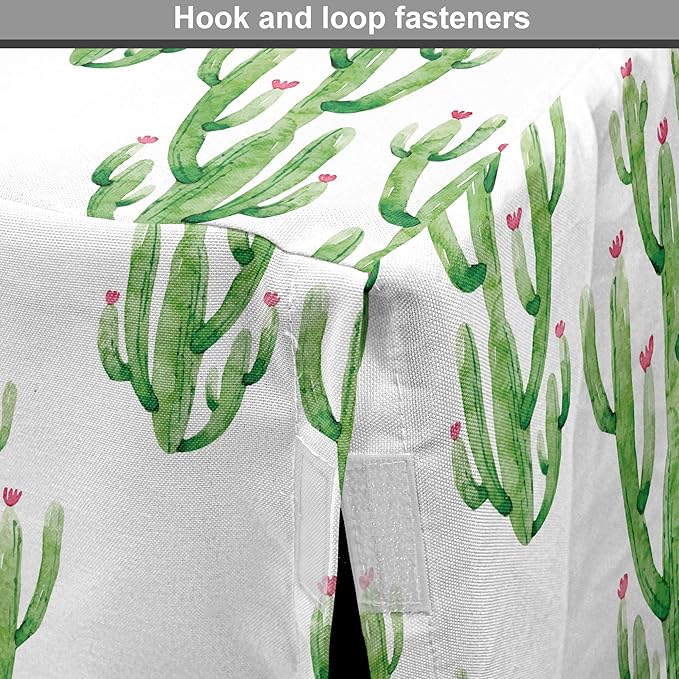 Ambesonne Watercolor Flowers Dog Crate Cover, Cactus Plants Exotic Climate Botanical Branches Mother Nature, Easy to Use Pet Kennel Cover for Medium Large Dogs, 48 Inch, Fern Green