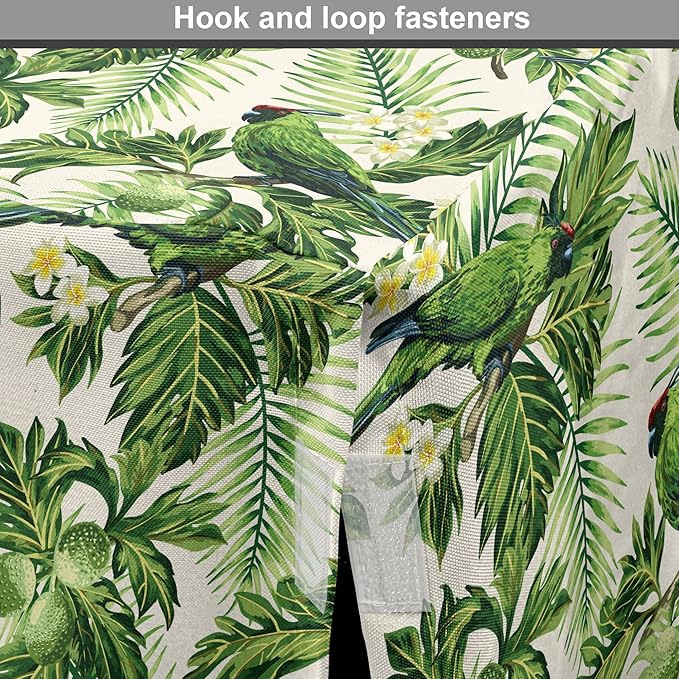 Lunarable Green Dog Crate Cover, Exotic Tropic Pattern with Palm Leaves Breadfruits Plumeria Flowers and Parrots, Easy to Use Pet Kennel Cover for Cats & Medium Dogs, 30 Inch, Lime Green Cream