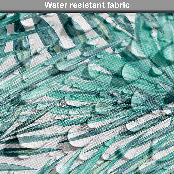 Lunarable Leaf Dog Crate Cover, Fresh Tropical Exotic Island Palm Tree Leaves in Jungle Abstract Watercolor, Easy to Use Pet Kennel Cover for Medium Large Dogs, 36 Inch, Pale Blue and Green