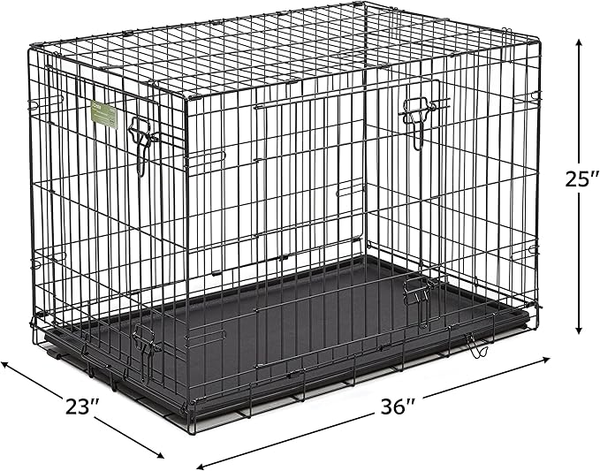 Midwest Homes for Pets 2 Door iCrate Pet Bed, Cover & 2 Bowls, 36" Kit/Medium/Large Dog Breed
