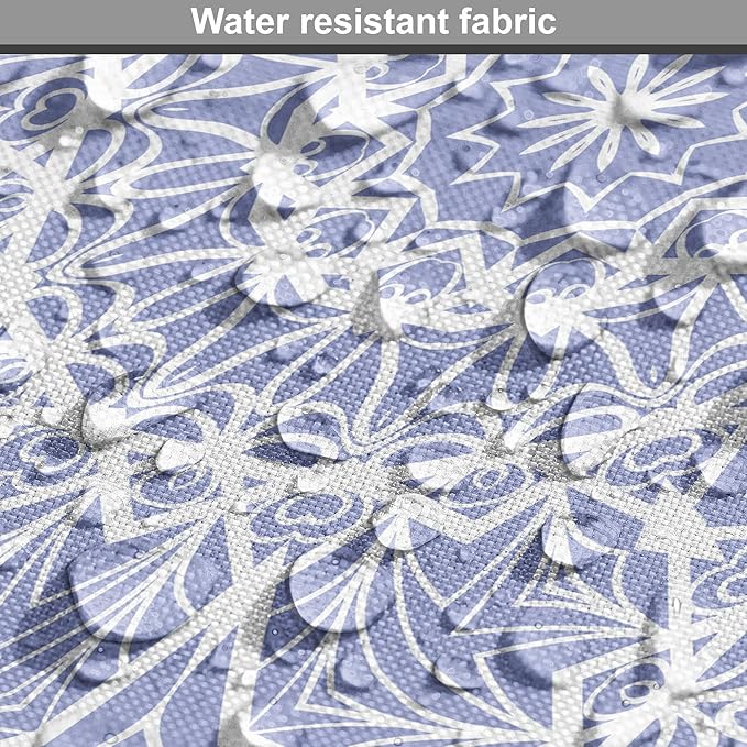 Lunarable Mandala Dog Crate Cover, Ceremonial Retro Minimal Far Eastern Pattern, Easy to Use Pet Kennel Cover for Medium Large Dogs, 48 Inch, Lavender Blue and White