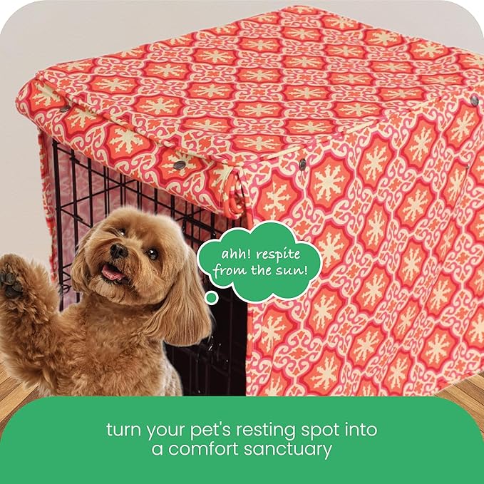 Molly Mutt Papillon Dog Crate Cover, 100% Cotton Canvas Cover with 2 Roll-Up Panels, Ideal for Dog or Cat Crate, Durable, Washable, and Free of Harmful Chemicals, 30" x 21" x 24"