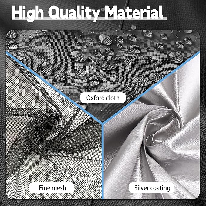 Outdoor Dog Kennel Cover Black for 8'Dx4'W 600D Waterproof and Durable Dog Crate Cover with Mesh Breathable Good Observation（Cover Only）