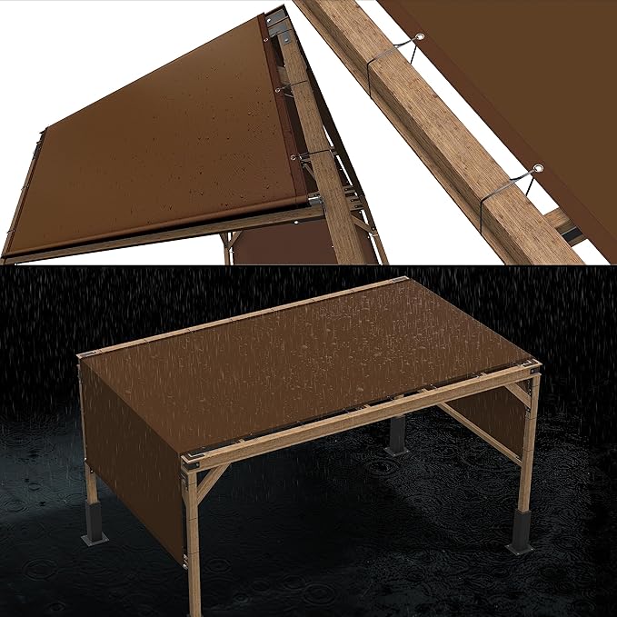 ColourTree 6' x 24' Brown Custom Size Waterproof Shade Cloth with Grommets - 90% Sunblock, Durable Mesh Fabric Tarp for Dog Kennel Cover, Fence Privacy Screen, Greenhouse, Coop & Pet Playpen