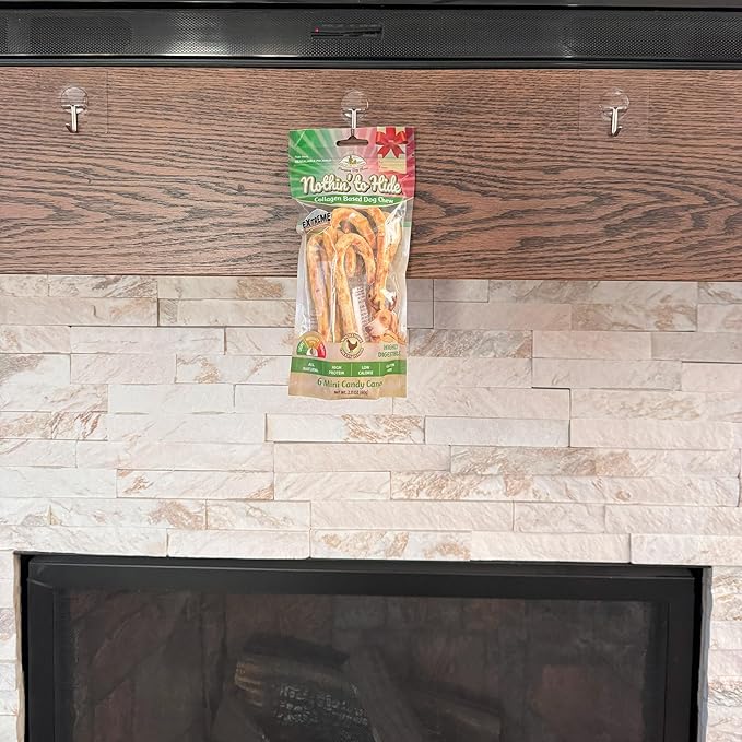 Fieldcrest Farms Nothin' to Hide Mini Holiday Candy Cane Chicken Flavor Dog Chews, Rawhide-Free, Easily Digestible, Long-Lasting, All-Natural Treats for Moderate Chewers up to 15lbs, 6-Ct