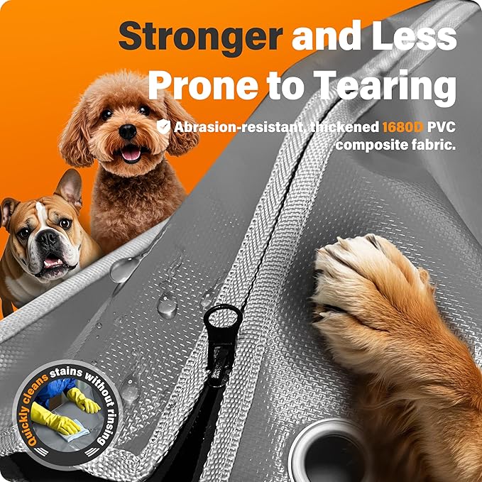 Multi-Functional Dog Crate Cover Perfectly Fits Standard 30Inch Dog Crates,Adjustable Ventilation and Lighting, Helps Pets Sleep Soundly,Zipper Design for Easy Installation, Gray(Cover Only)