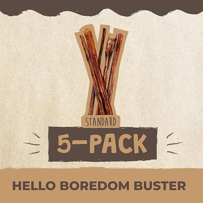 Mighty Paw Naturals 12" Bully Sticks for Dogs - Grass Fed Beef Dog Chews. Dog Bully Sticks for Large Dogs, Medium and Small Breeds. Lower Odor Bully Sticks for Small Dogs. Single Ingredient