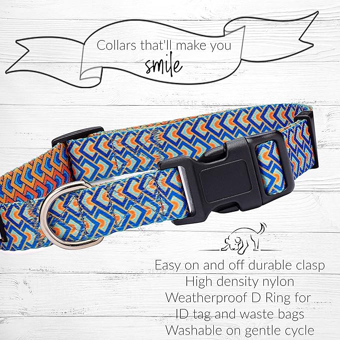 Lucky Love Dog Collar, Big Dog Collar for X-Large Dogs, Comfort Dog Collar for Boy Dogs, Beautiful & Vivid Patterns, Easy On & Off Clasp Accessory (Murphy, XL)
