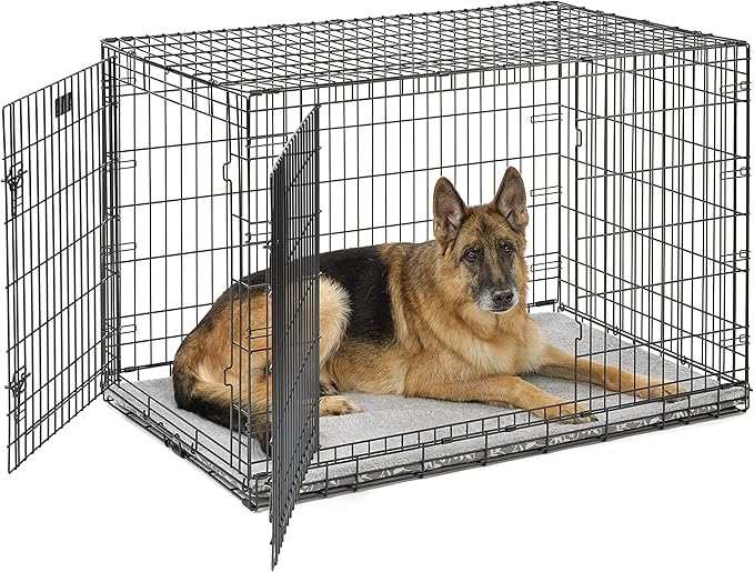 MidWest Homes for Pets Midwest Quiet Time Reversible Dog Crate Pan Cover, Fits Dog Crate Pans, 48" Gray Floral/Fleece, Pan Cover Only