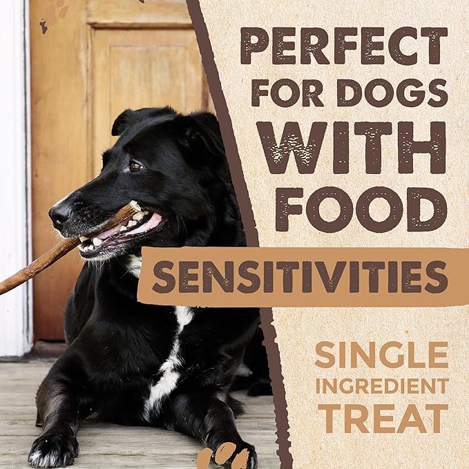 Mighty Paw Naturals Bully Sticks for Dogs - Grass Fed Beef Dog Chews. Dog Bully Sticks for Large Dogs, Medium and Small Breeds. Lower Odor Bully Sticks for Small Dogs. Single Ingredient (6" - 25 Pack)