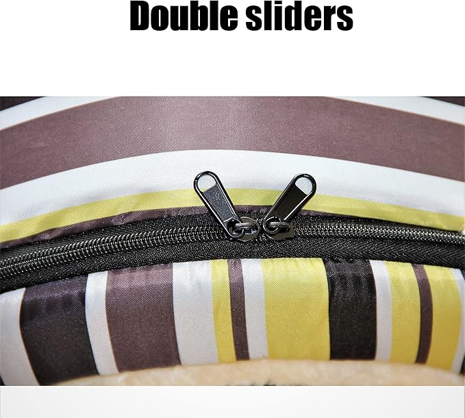 Dog Bed or Cat Bed,2 Ways to Use,Indoor Pet House with Fluffy Mat,Removable and Washable Cover,Splash-Proof House and Non-Slip Bottom,for Cats and Small Dogs(M Vertical Stripes)