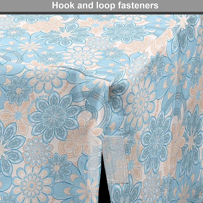 Lunarable Yellow and Blue Dog Crate Cover, Gentle Spring Inspired Flourish Motifs Feminine Bouquet, Easy to Use Pet Kennel Cover for Small Dogs Puppies Kittens, 22 Inch, Blue Grey