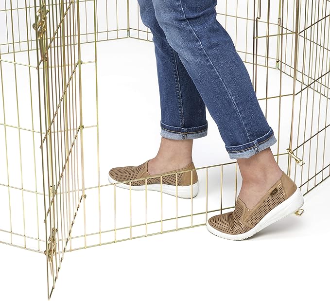 MidWest Homes for Pets Dog Exercise Pen & Playpen, 24" W x 30" W, No Door, Gold Zinc