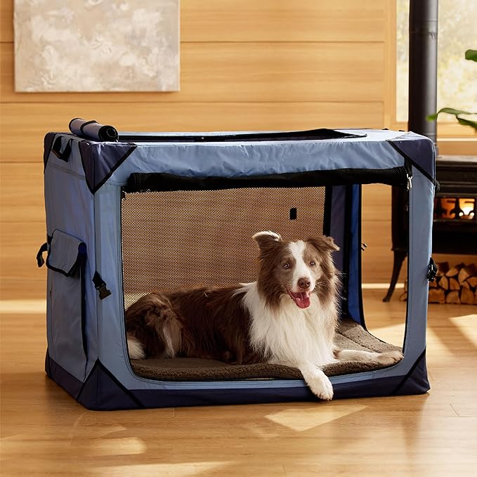 Bedsure Washable Dog Crate Bed for Large Dogs, Reversible Foam Floor Dog Mat, Lightweight Travel Flat Pet Beds for Indoor & Outdoor Dogs (41" x 28", Brown)