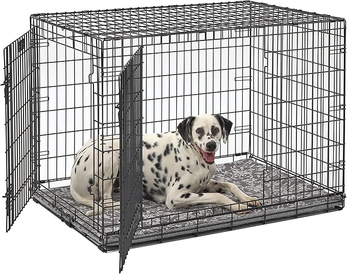 MidWest Homes for Pets Quiet Time Reversible Crate Pan Cover 42' Gray Floral/Fleece