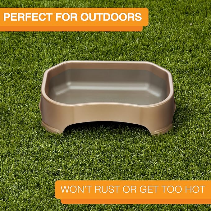 Neater Pet Brands Large Water Bowl for Dogs, Outdoor Dog Water Bowl (1.25 Gallon Extra-Large Capacity), Big Trough Style Food Dish for Indoors or Outside, No Spill Large Dog Bowls, Champagne