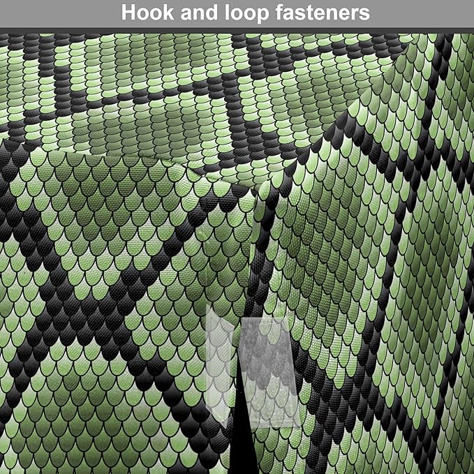 Lunarable Reptile Dog Crate Cover, Scale Pattern Abstract Nature Influences Skin Design Half Circles Illustration, Easy to Use Pet Kennel Cover for Small Dogs Puppies Kittens, 18 Inch, Black Green