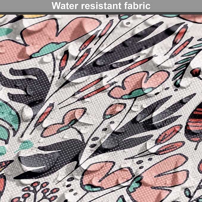 Ambesonne Wildflower Dog Crate Cover, Colorful Romantic Spring Buds Flowers and Leaves Repetition, Easy to Use Pet Kennel Cover for Medium Large Dogs, 48 Inch, Blush Salmon