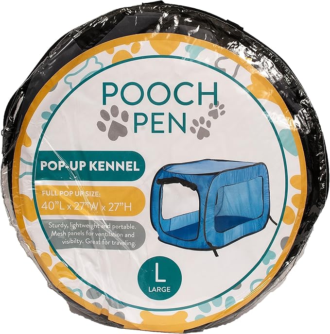 Beatrice Home Fashions Portable, Collapsible, Pop Up Kennel Travel Cat and Dog Crate, 40" L x 27" W x 27" H, Fuchsia