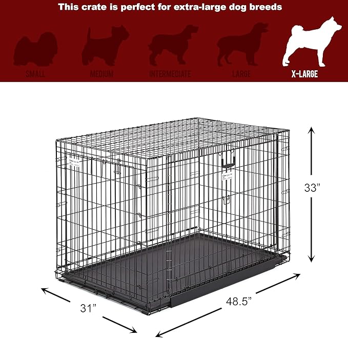 MidWest Homes for Pets Ovation Double Door Dog Crate, 48-Inch