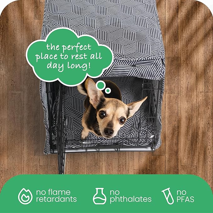 Molly Mutt Rough Gem Dog Crate Cover, 100% Cotton Canvas Cover with 2 Roll-Up Panels, Ideal for Dog or Cat Crate, Durable, Washable, and Free of Harmful Chemicals, 36" x 23" x 25"