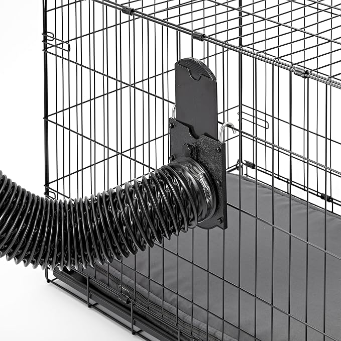 Dog Grooming Cage Dryer Hanger - Air Hose Cage Hanger with Door - Regulates Air Flow for Groomers - Compatible with B-Air Grizzly Duct Drying Kit