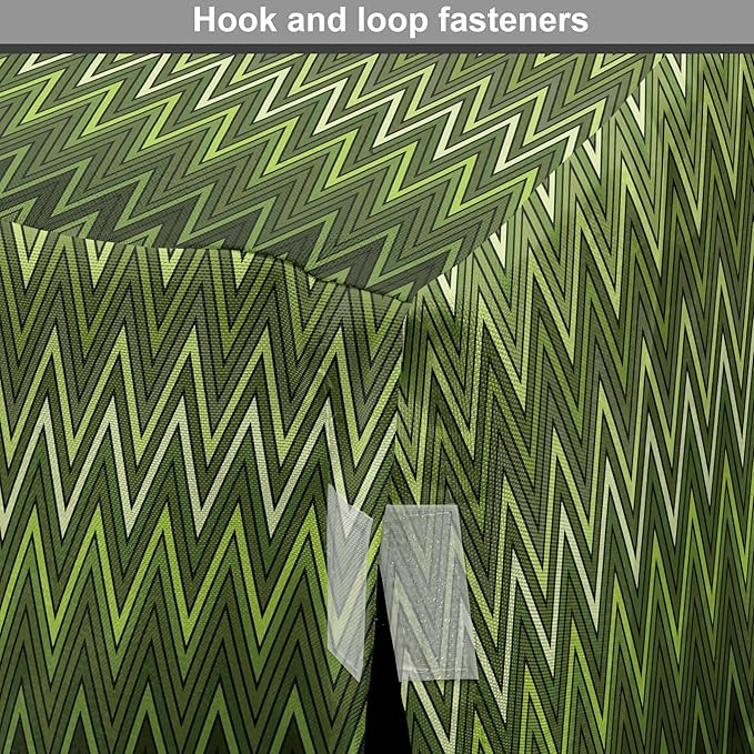 Lunarable Green Dog Crate Cover, Wavy Patterns with Triangular Shapes Abstract Zig Zag Motifs, Easy to Use Pet Kennel Cover for Medium Large Dogs, 42 Inch, Evergreen Olive Green