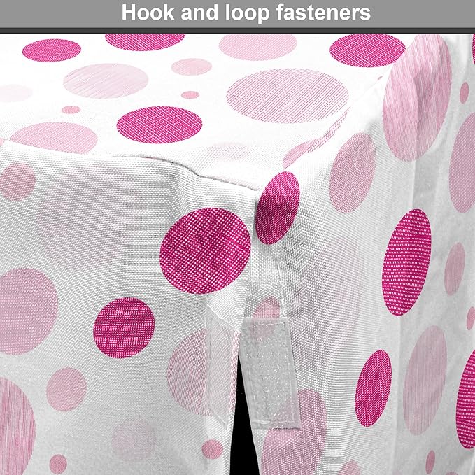 Ambesonne Abstract Dog Crate Cover, Pastel Circles Geometric Round Ovals with Hand Drawn Wavy Stripes, Easy to Use Pet Kennel Cover for Cats & Medium Dogs, 30 Inch, Magenta Pale Pink