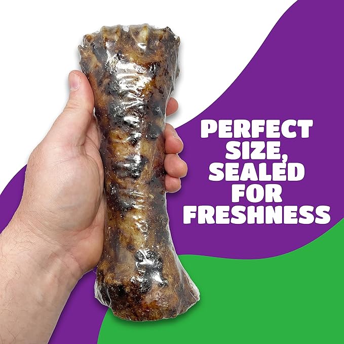 Liver Coated Dog Bones for Aggressive Chewers, Chew Bones for Large Dogs, Beef Shin Large Dog Bones for Medium Dogs, Long Lasting Dog Bones, Dog Chew Bones, 2 Pack