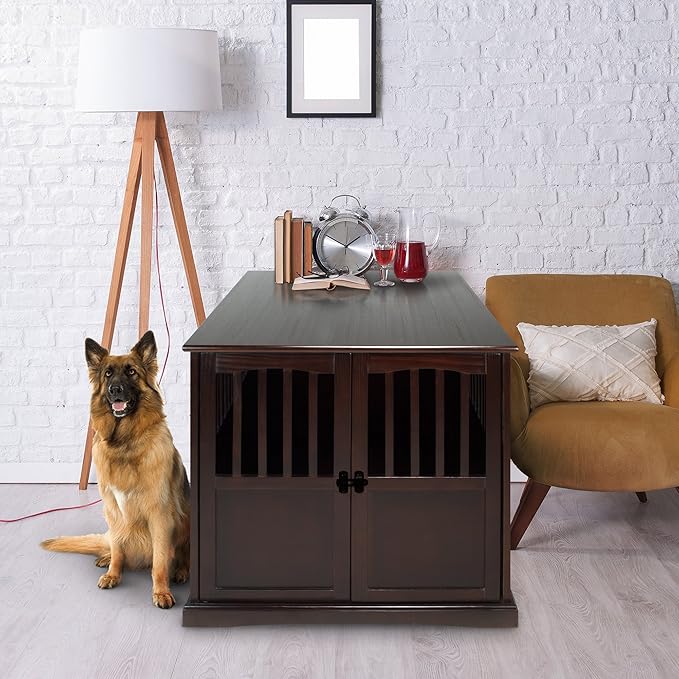 Casual Home Wooden Pet Crate, End Table, Extra Large, New Espresso